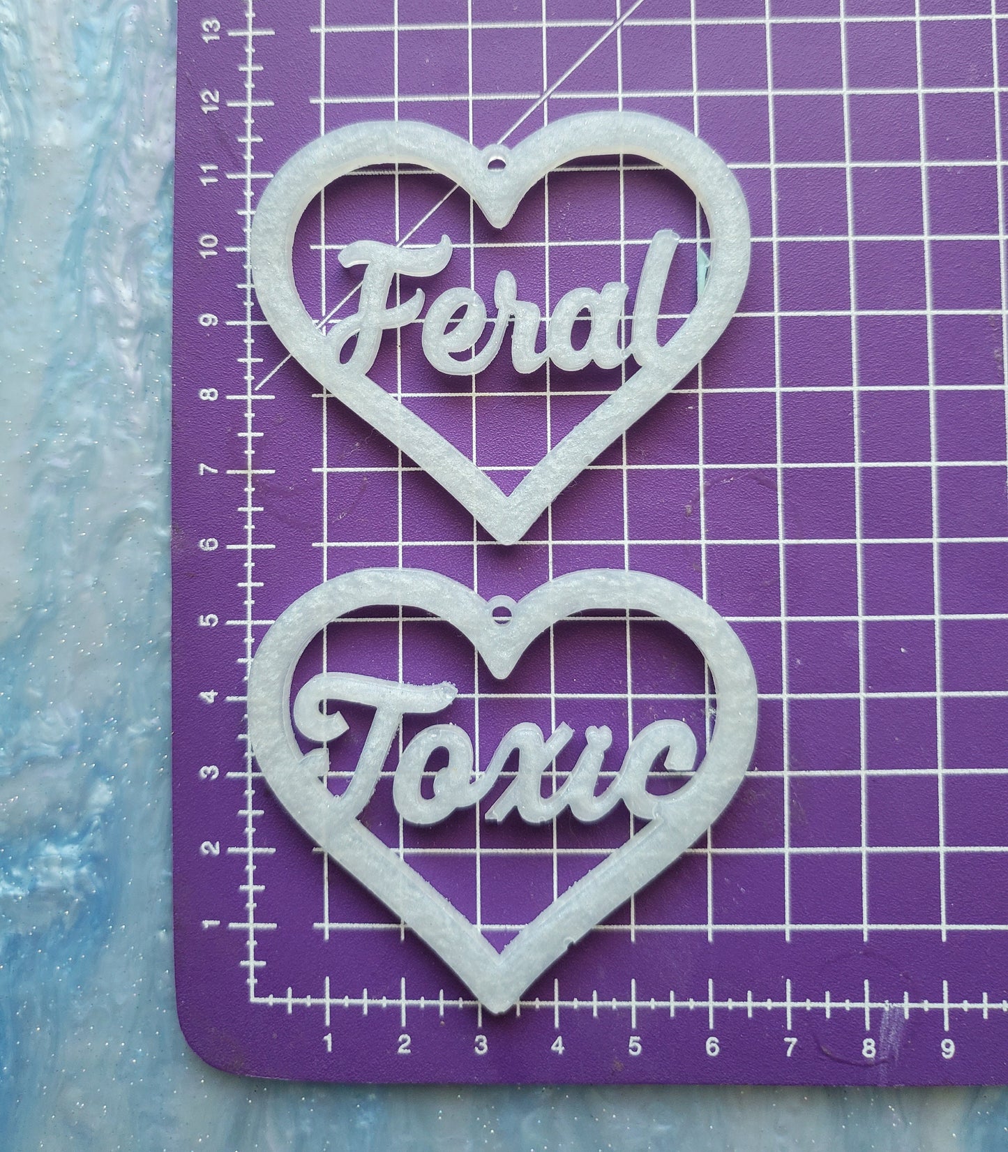 Made to Order - Toxic Heart Shiny Silicone Earring Mold- Made with Acrylic Blanks