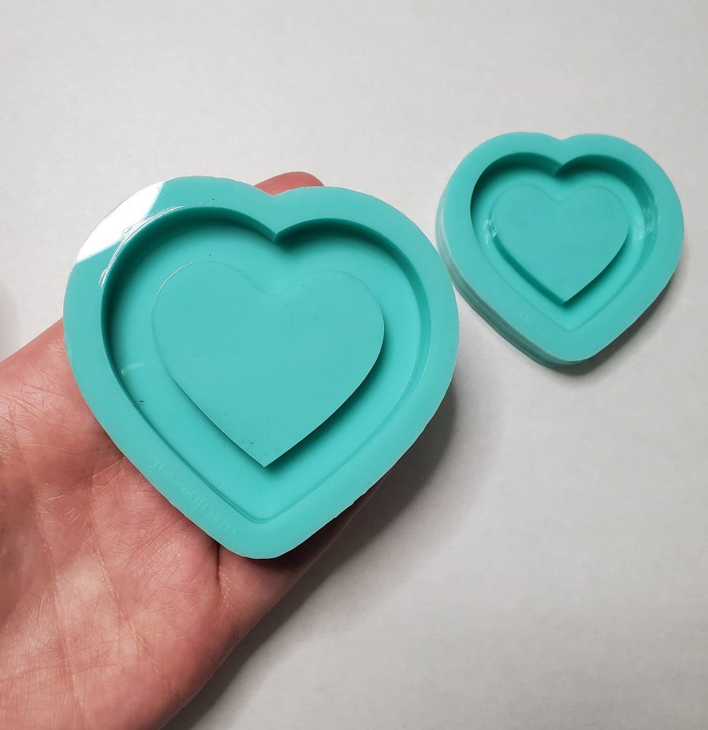 Made to Order - Thick Heart Shaker Mold 2 Sizes - shiny silicone mold