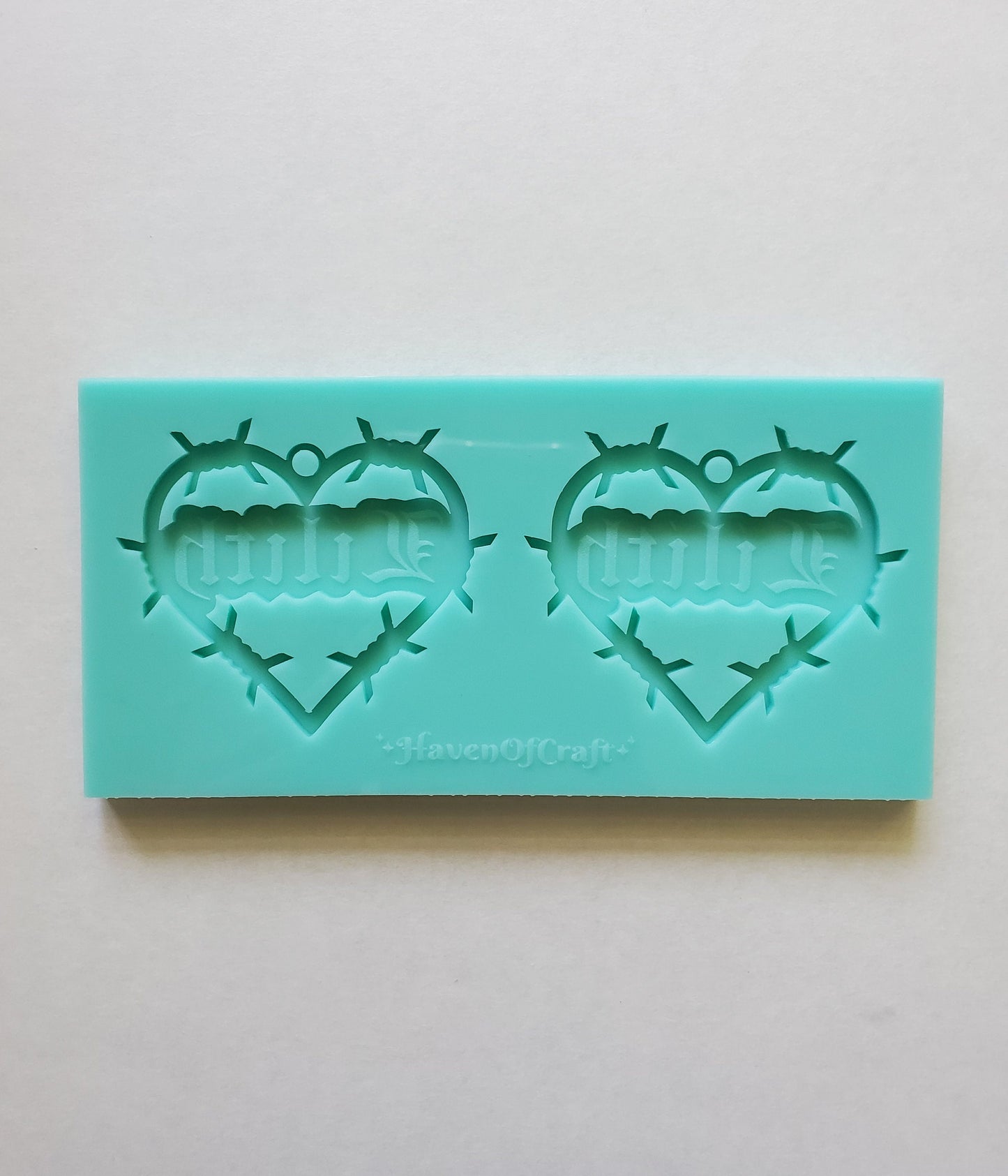 Made to Order - Lilith Barbed Wire Heart Earring Mold - Shiny silicone mold