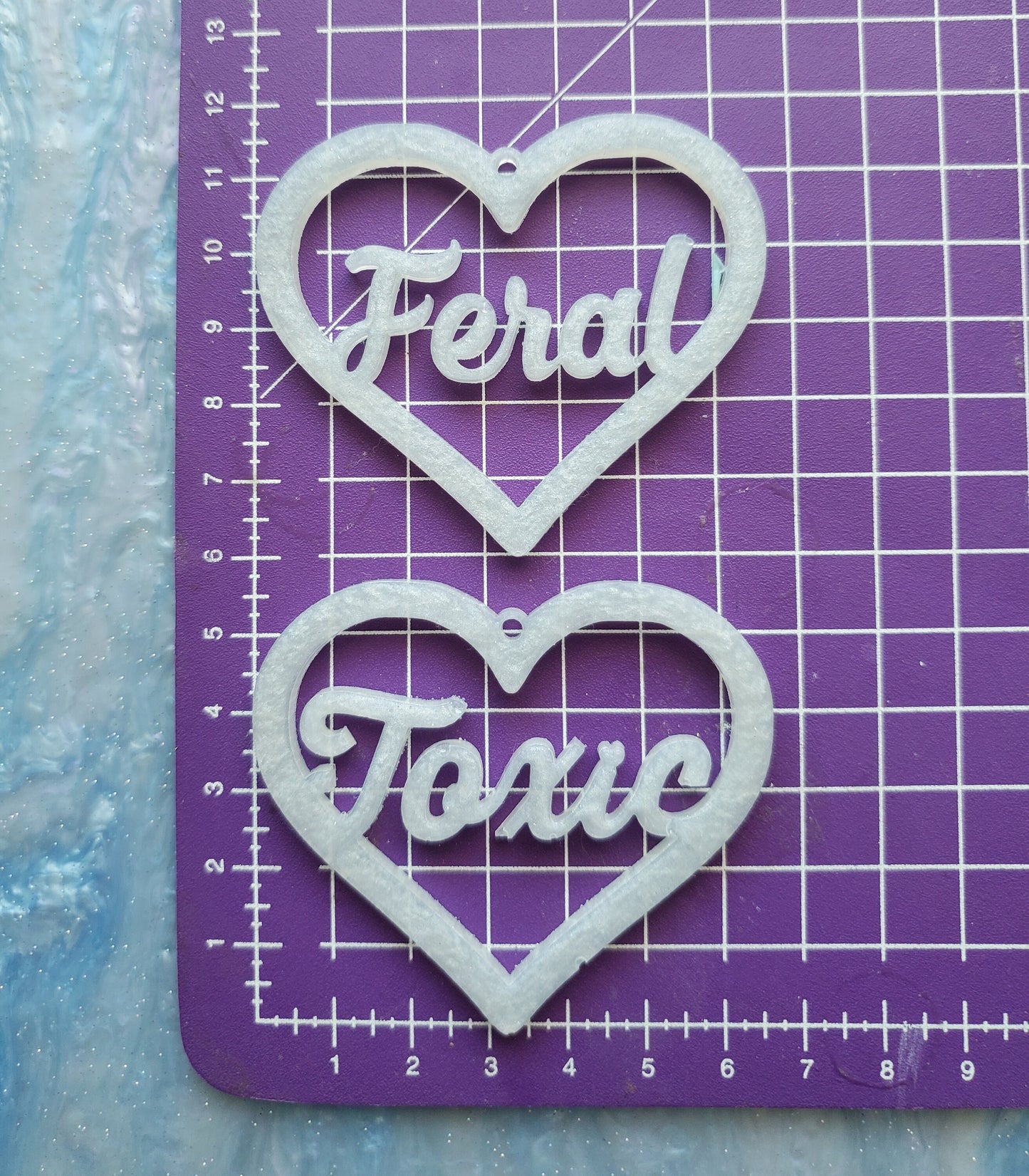 Made to Order - Feral Heart Shiny Silicone Earring Mold- Made with Acrylic Blanks