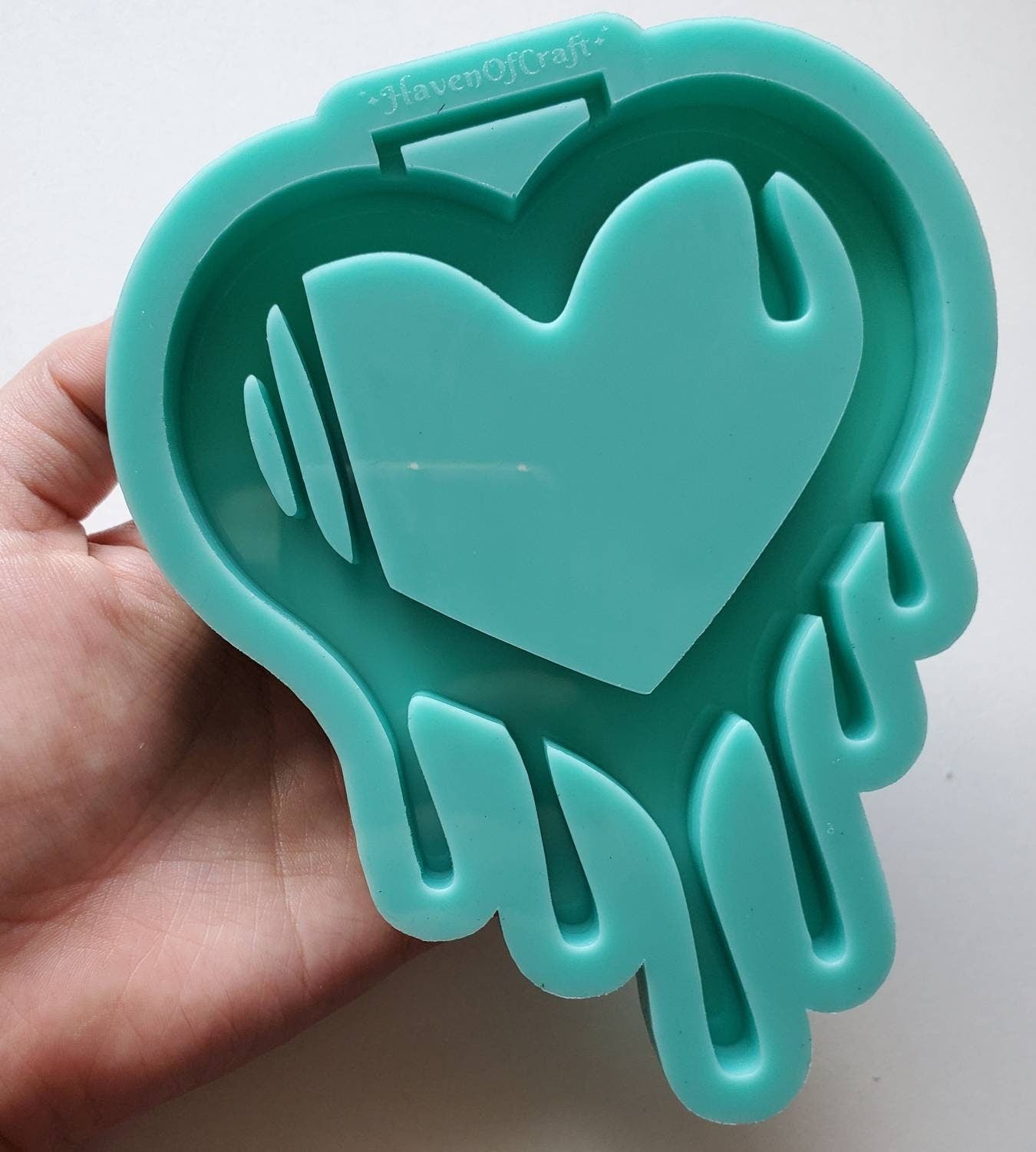 Made to Order - Drip Heart Tsurikawa Silicone Mold 2 sizes - Made with Acrylic Blanks