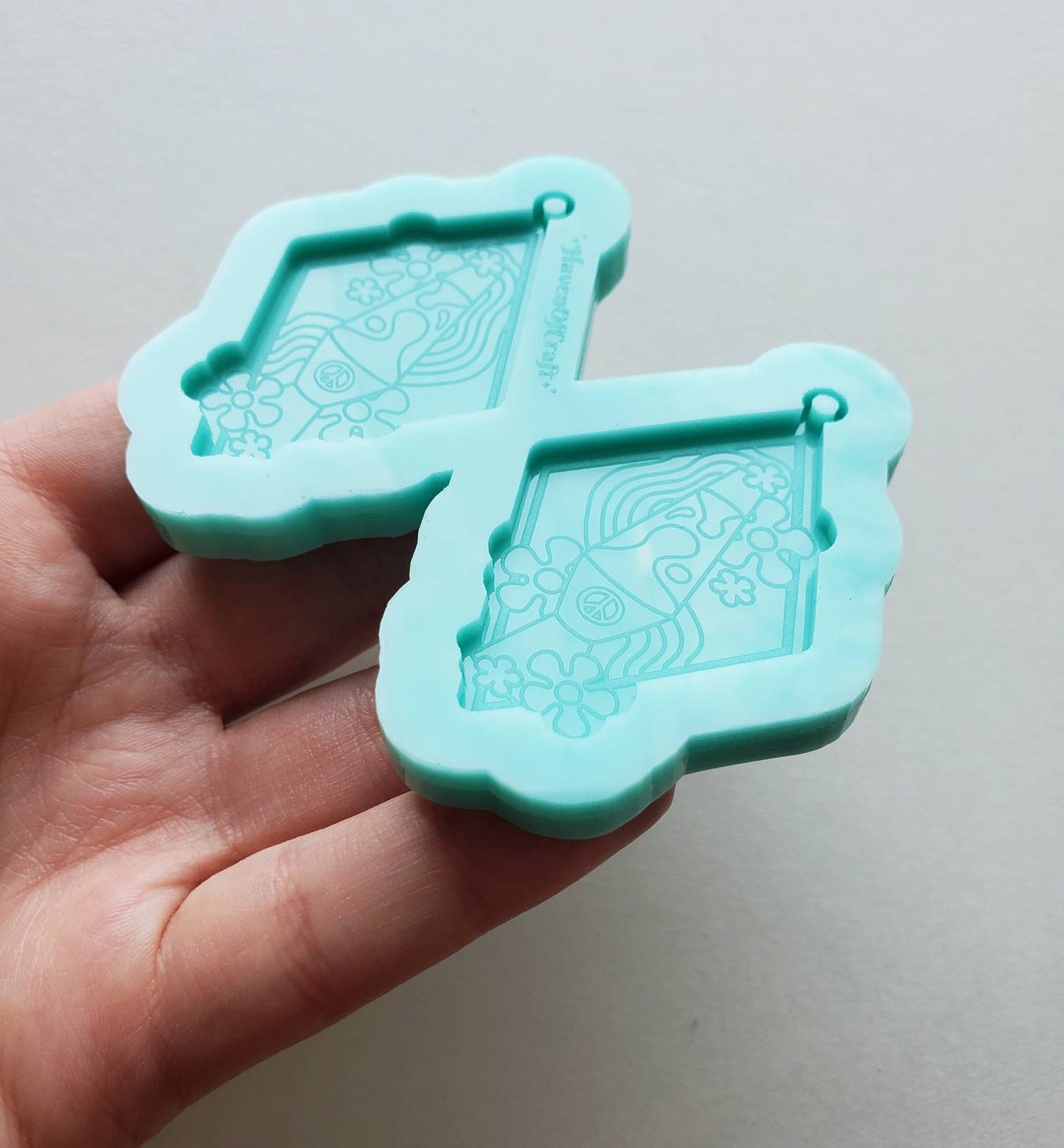 Made to order - Lava Lamps shiny earring silicone mold - made with acrylic blank