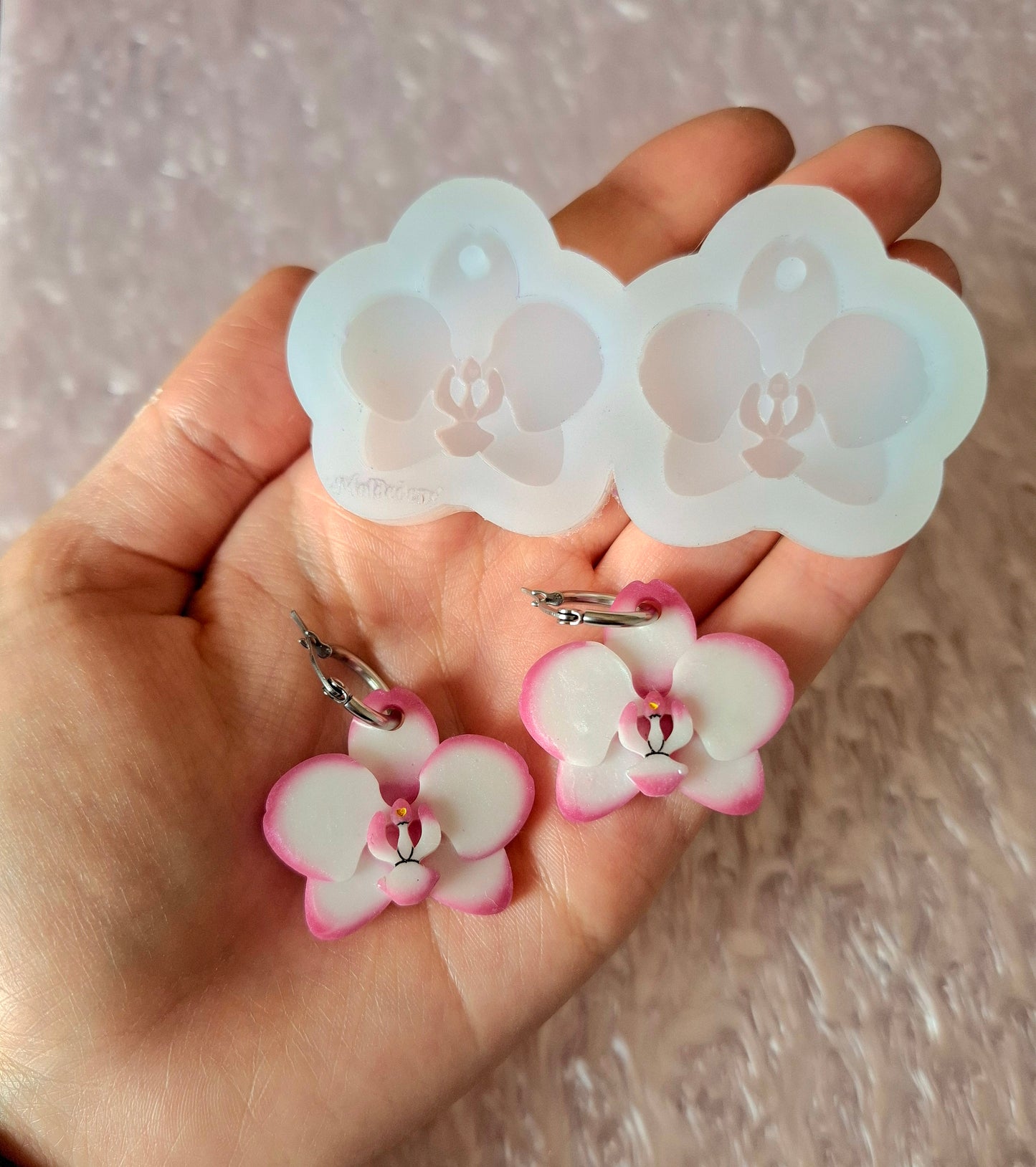 Earring Mold | Orchid Flowers - 2 Different Size To Choose From - Silicone Mold - Clear mold for UV resin available - Made to order