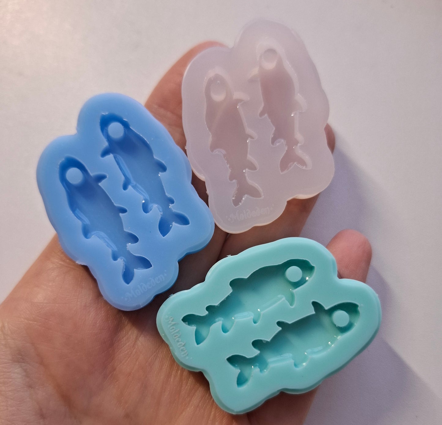 Pre-Domed fish Earring Mold | Bigger holes for hoop earrings - Made to order