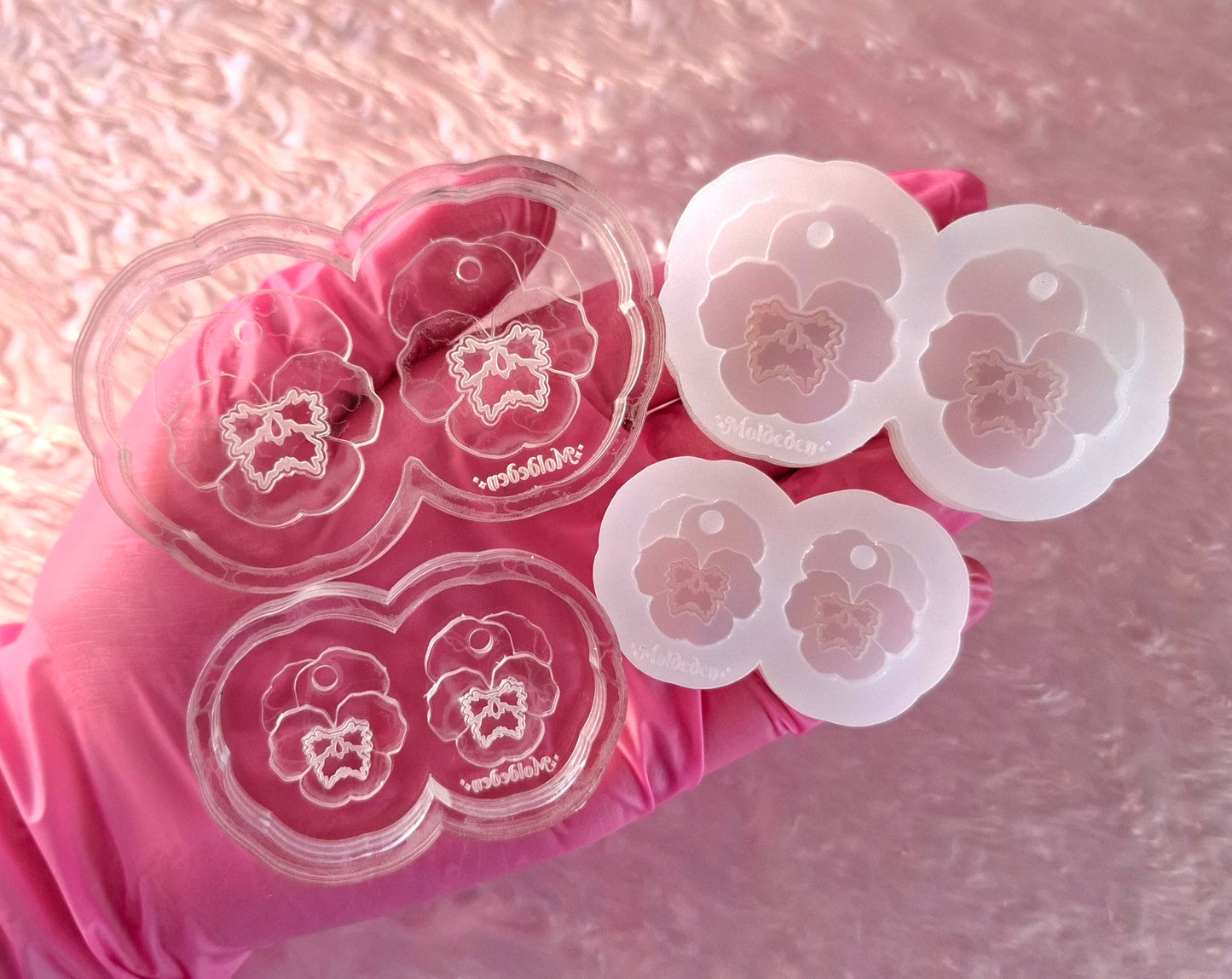 Earring Mold | Pansy Flowers - 2 Different Size To Choose From - Silicone Mold - Clear mold for UV resin available - Made to order
