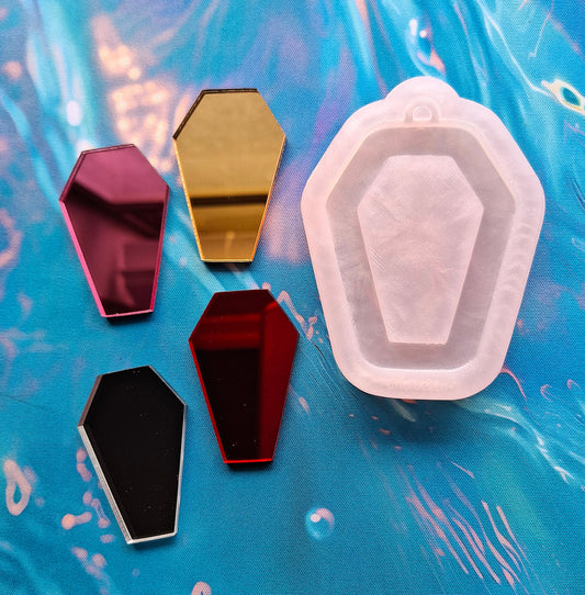 Cute Coffin Mirror Mold - 4 Different Colors of Mirror Available