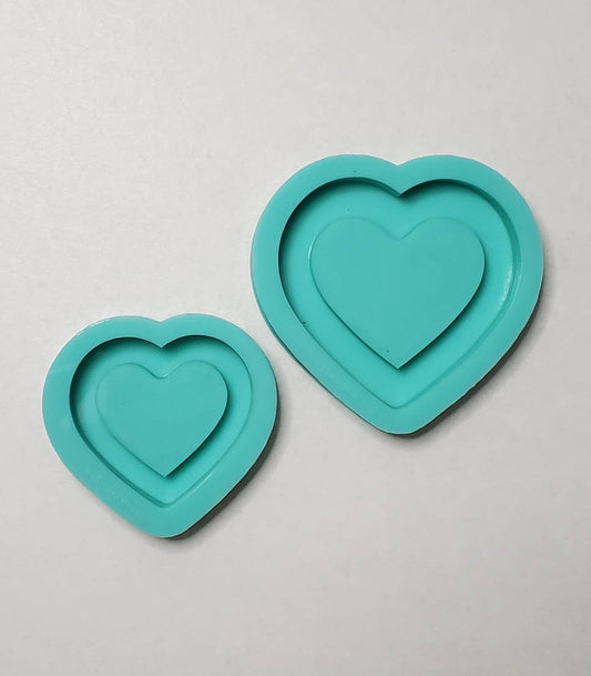 Made to Order - Thick Heart Shaker Mold 2 Sizes - shiny silicone mold