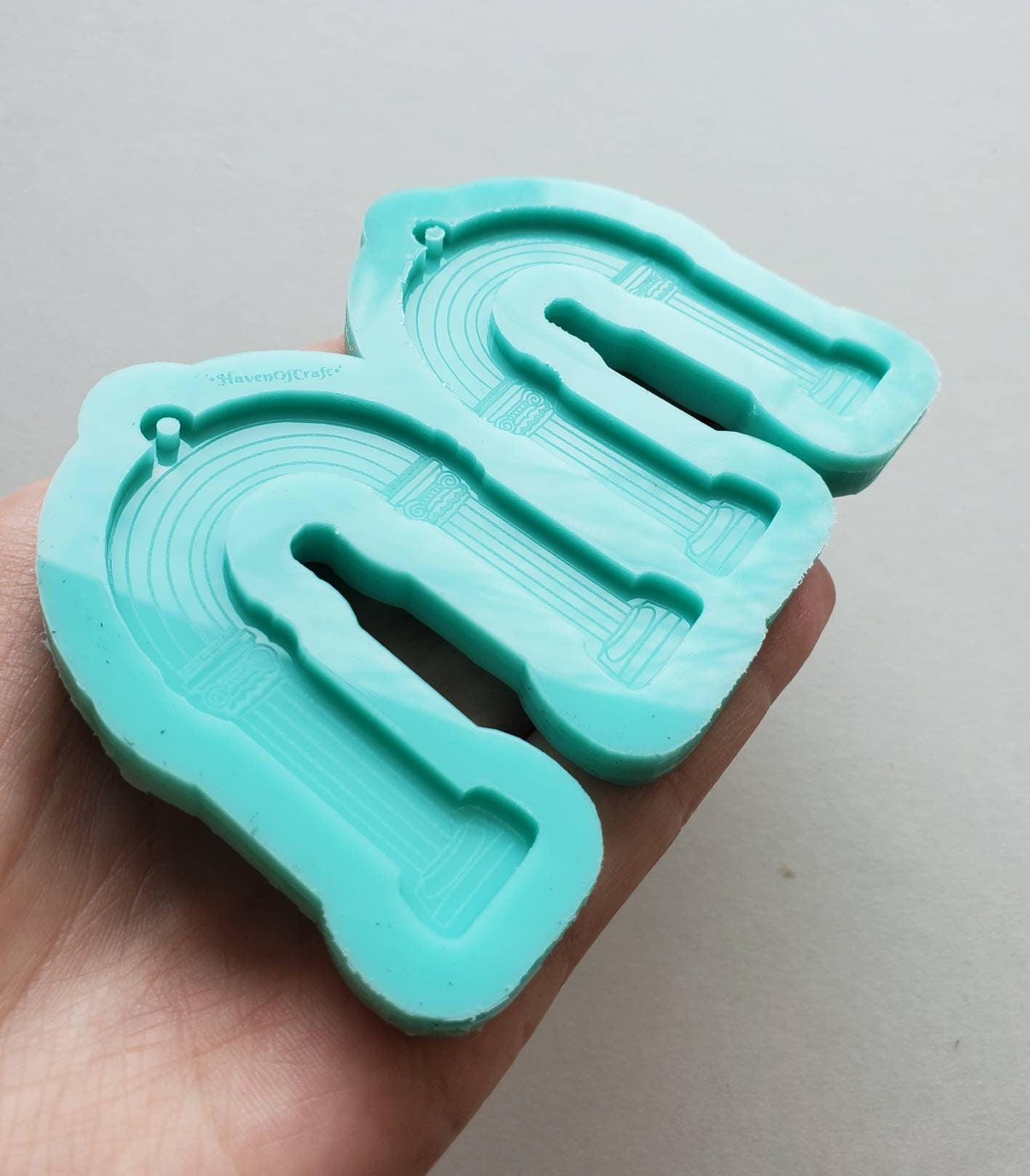 Made to order - Arch shiny earring silicone mold - made with acrylic blank