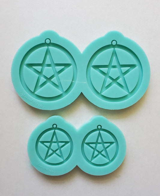 Made to order-Pentagram shiny silicone earring mold