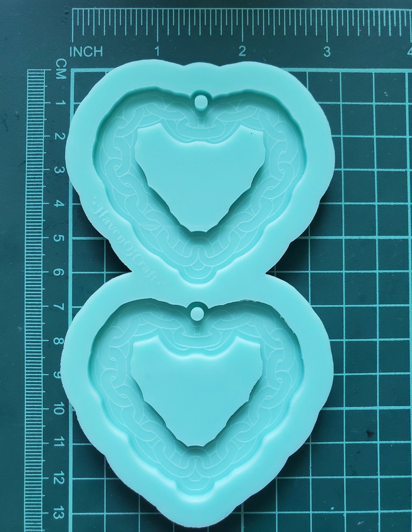 Made to Order - Chain Heart shiny silicone earring mold