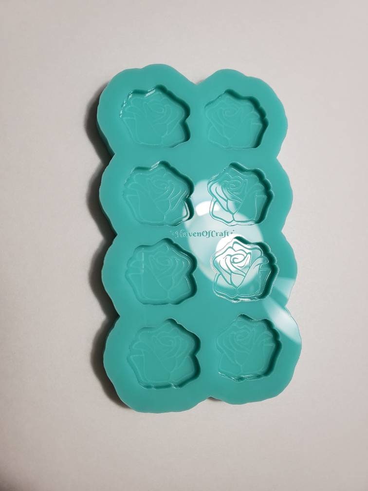 Made to Order Stud Roses Shiny Silicone Earring Mold- Made with Acrylic Blanks