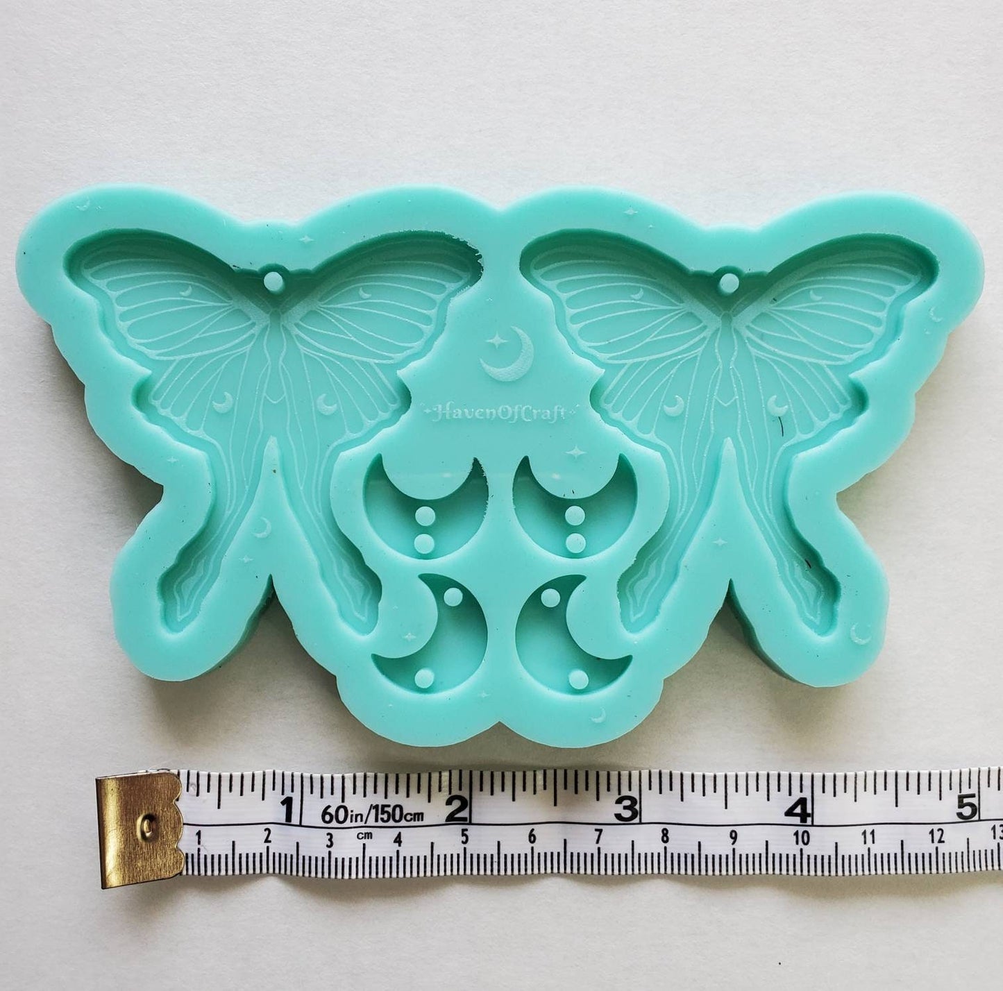 Made to order - Luna moth and moon earring silicone mold -shiny silicone mold