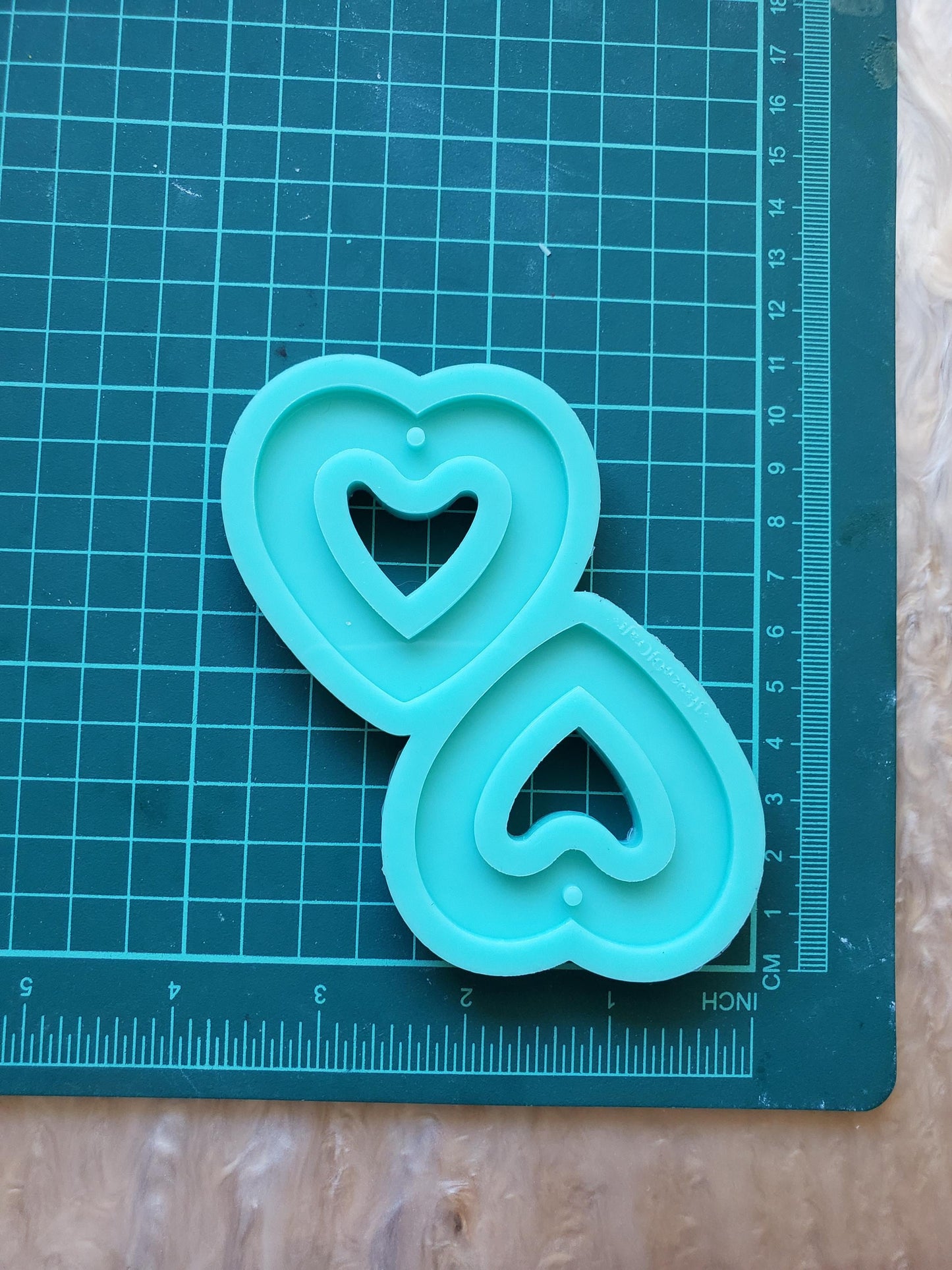 Plain Long Heart outline Earring shiny silicone mold -2 size available -Made to order