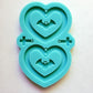 Made to order - Heart bat and cross shiny earring silicone mold - made with acrylic blank