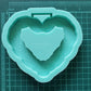 Made to Order - Chain Heart Tsurikawa Mold 2 sizes - Made with Acrylic Blank, shiny silicone mold