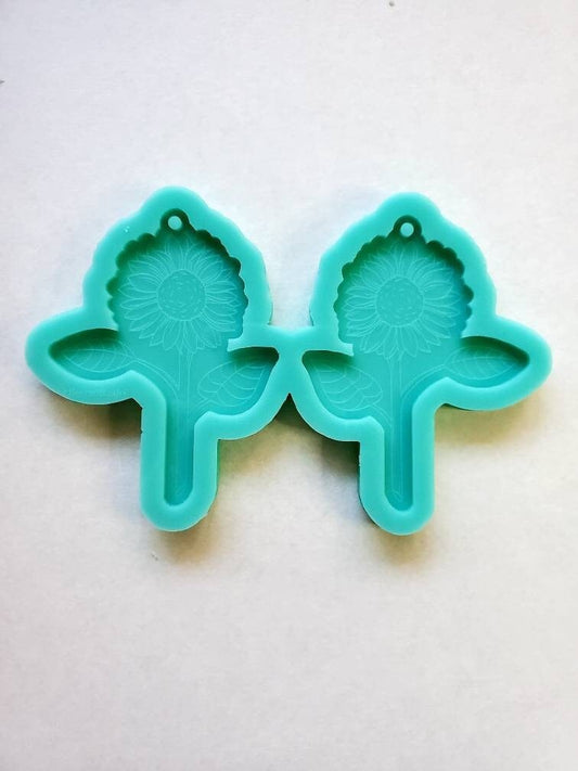 Made to Order - Big Sunflower Shiny Silicone Earring Mold- Made with Acrylic Blanks