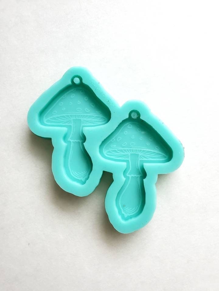 Made to Order - Shiny mushrooms silicone earring mold