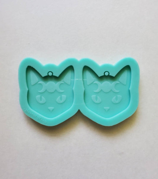 Made to order -triple moon cat shiny silicone mold