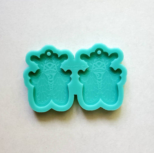 Made to Order - Celestrial Cicada Earring Mold - shiny silicone mold