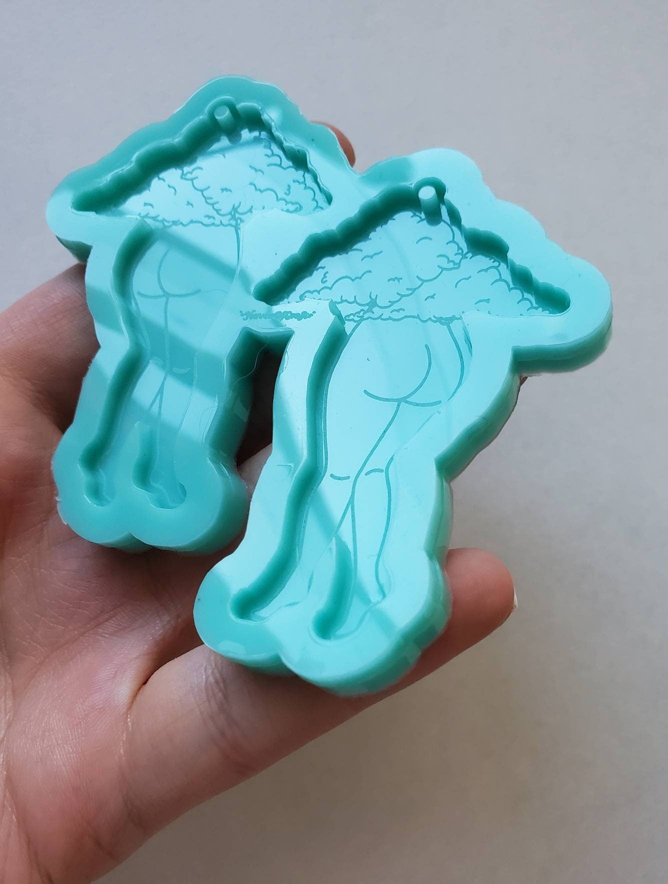 Made to Order - Curvy girl cloud Shiny Silicone Earring Mold- Made with Acrylic Blanks