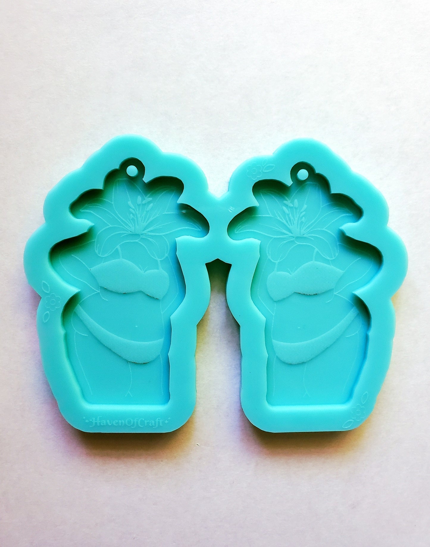 Made to Order - Body positivity floral woman Shiny Silicone Earring Mold- Made with Acrylic Blanks