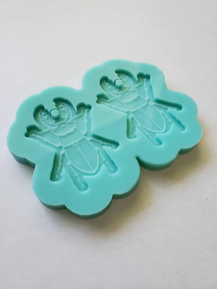 Made to Order - Beetle Earring Mold - shiny silicone mold