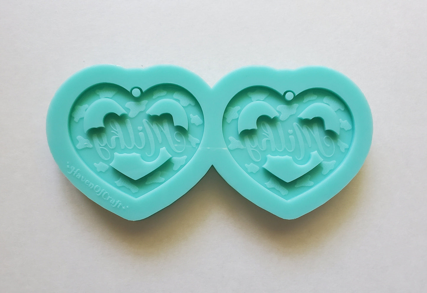 Made to Order - Milky Cow Print Heart Earring Mold - Shiny silicone mold