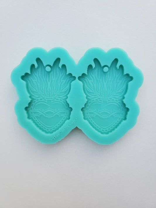 Made to order - Sacred heart Earring shiny silicone mold