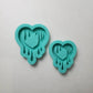 Made to Order - Thick Drip Heart Shaker Mold 2 Sizes - shiny silicone mold