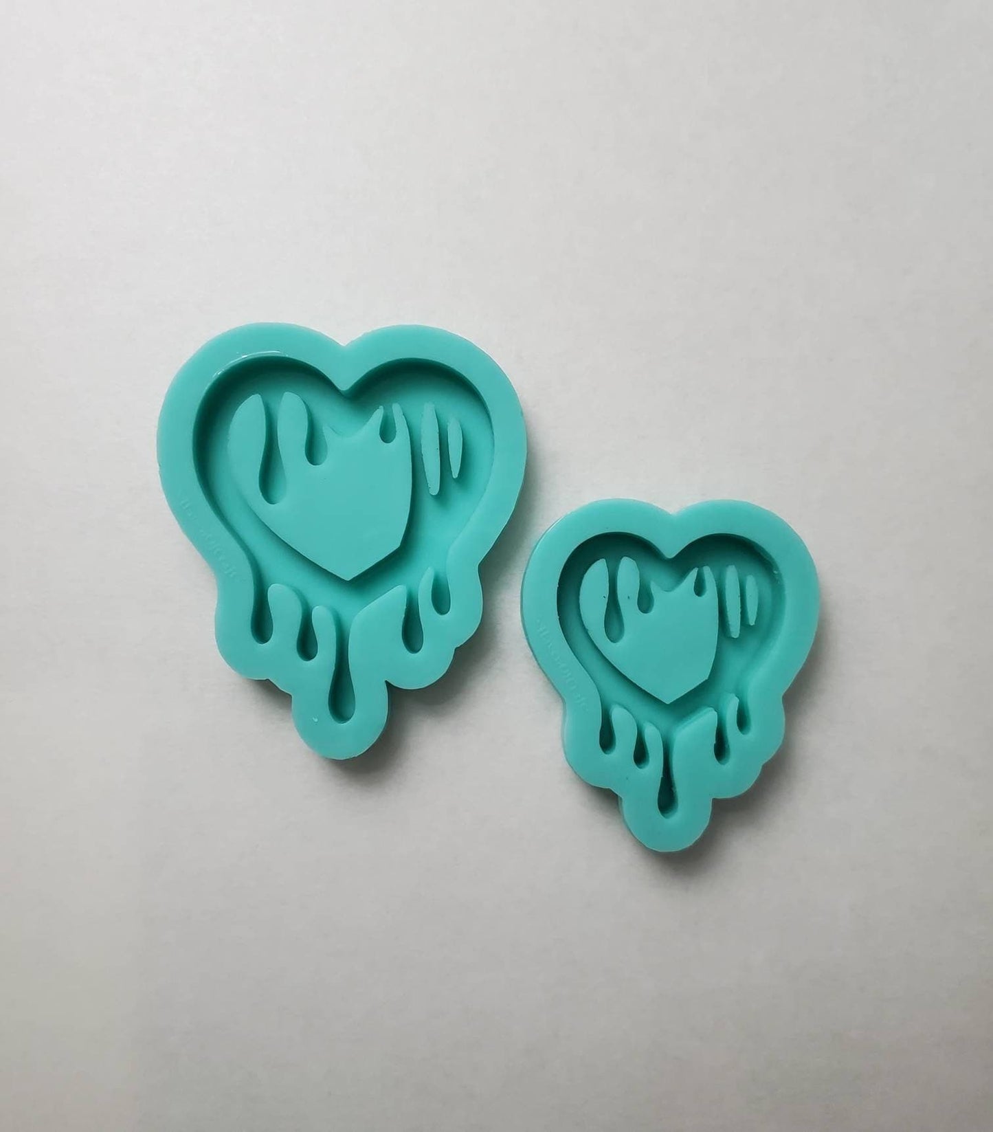 Made to Order - Thick Drip Heart Shaker Mold 2 Sizes - shiny silicone mold