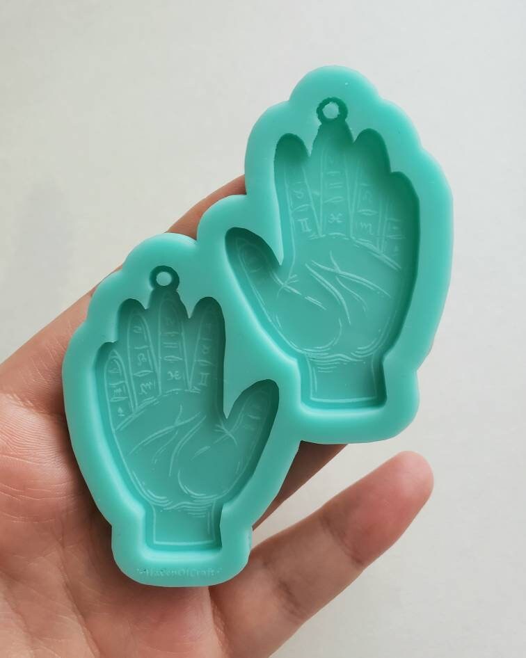 Made to Order - Hands with tattoos witchy shiny silicone earring mold