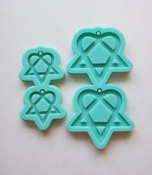 Made to order- Heartagram Shiny Silicone Earring Mold