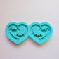 Made to order - Heart bat shiny earring silicone mold - made with acrylic blank