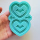 Made to order - Heart bat and cross shiny earring silicone mold - made with acrylic blank