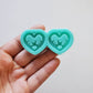 Made to Order - Flame Heart Earrings Mold - shiny silicone mold - 2 size available