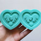 Made to Order - Flame Heart Earrings Mold - shiny silicone mold - 2 size available