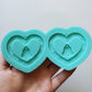 Made to Order - Cow Print Heart Earring Mold - Shiny silicone mold