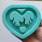 Made to Order - Flame Heart Tsurikawa Mold 2 sizes - Made with Acrylic Blank, shiny silicone mold