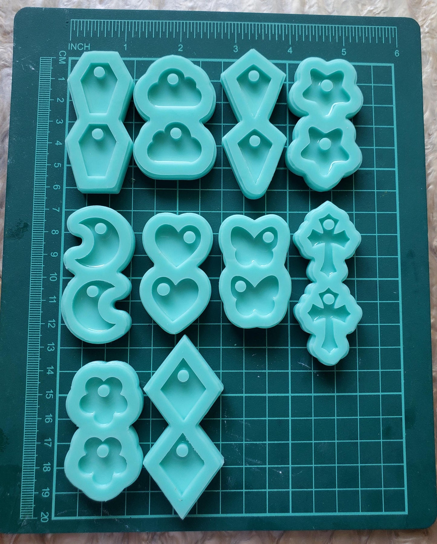 Pre-domed Small Earring Molds - Perfect for hoop earrings - 10 shapes to choose from - clear silicone for UV resin available