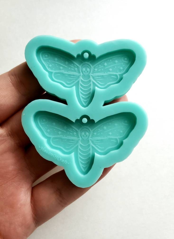 Made to Order - Death moth shiny silicone earring mold