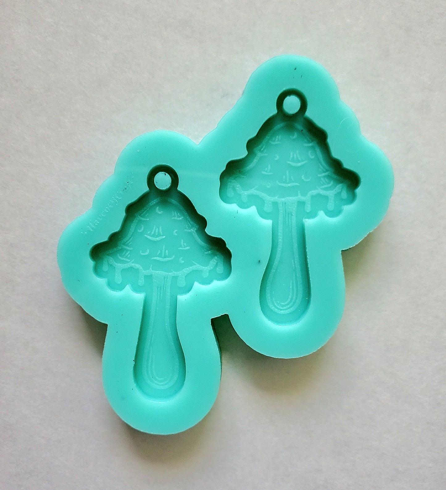 Made to order -  Toxic Mushroom earring mold - shiny silicone mold