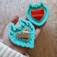 Flaming Heart or Horn Mirror Keychain/ 4 colors of mirror to choose from/ 2 Mold style to choose from -Made to order