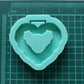 Made to Order - Chain Heart Tsurikawa Mold 2 sizes - Made with Acrylic Blank, shiny silicone mold