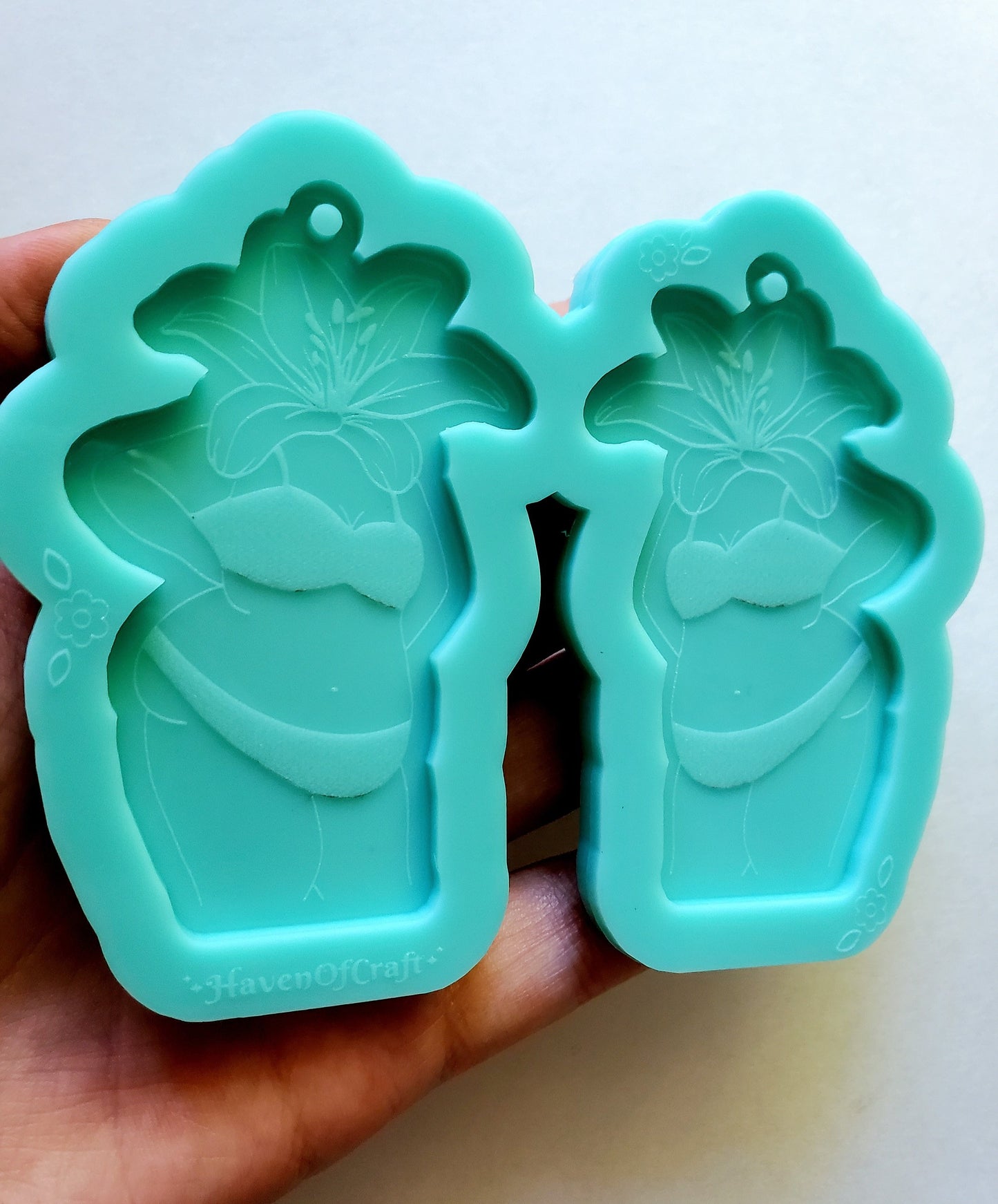 Made to Order - Body positivity floral woman Shiny Silicone Earring Mold- Made with Acrylic Blanks