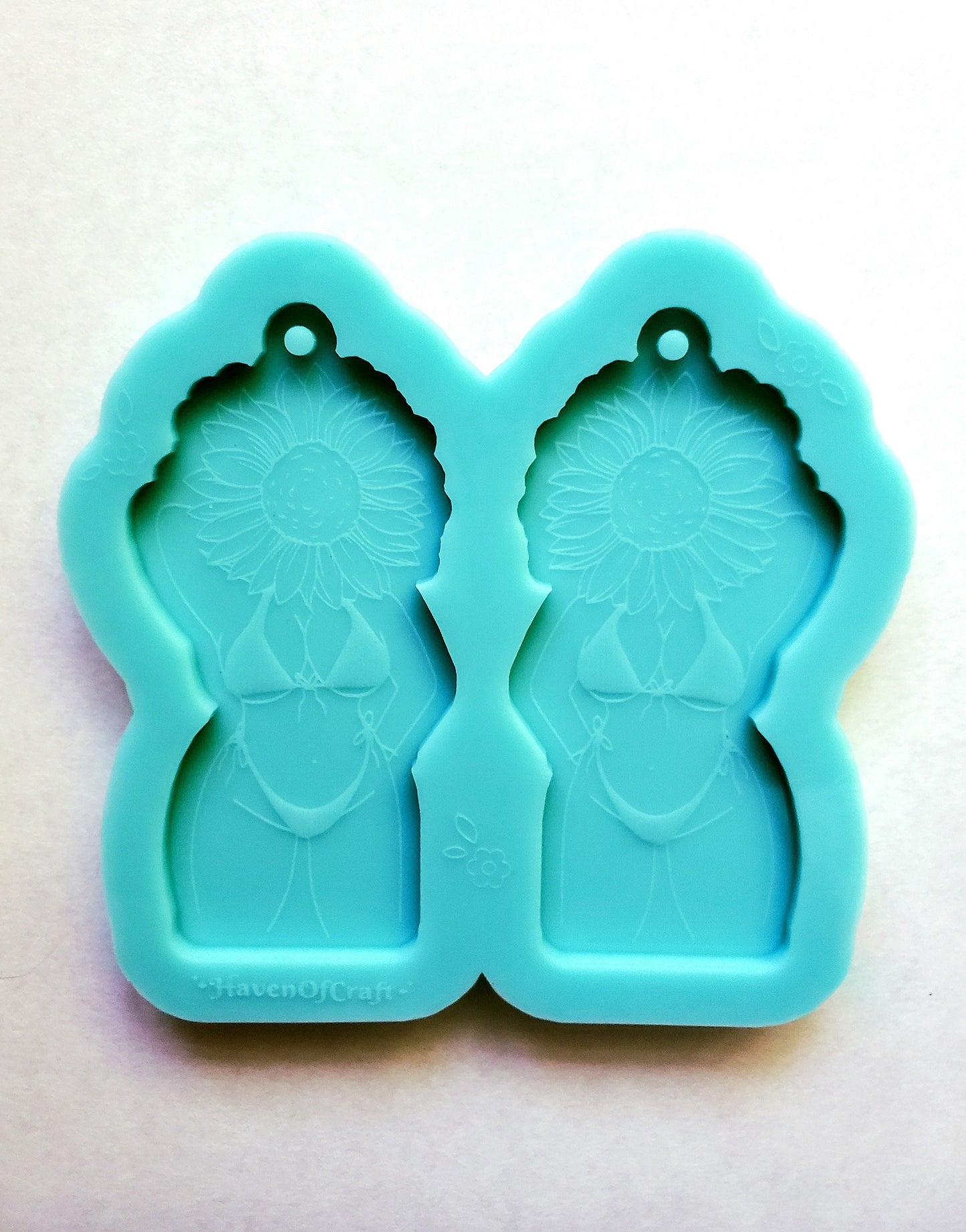 Made to Order - Body positivity floral woman Shiny Silicone Earring Mold- Made with Acrylic Blanks