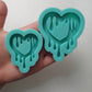 Made to Order - Thick Drip Heart Shaker Mold 2 Sizes - shiny silicone mold