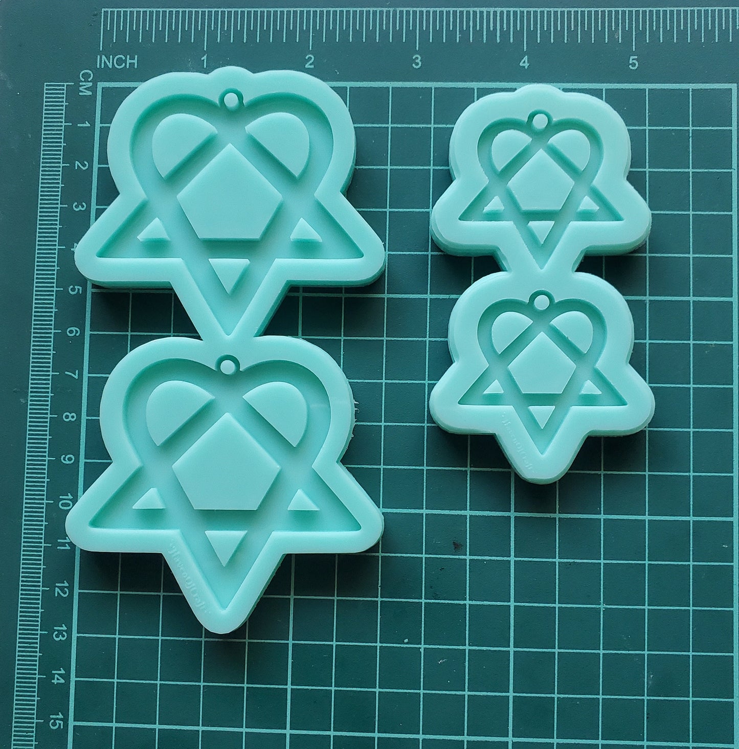 Made to order- Heartagram Shiny Silicone Earring Mold