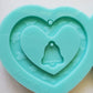 Made to Order - Cow Print Heart Earring Mold - Shiny silicone mold