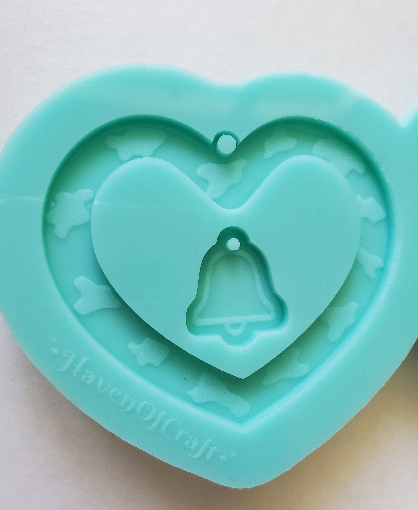 Made to Order - Cow Print Heart Earring Mold - Shiny silicone mold