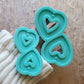 Plain Long Heart outline Earring shiny silicone mold -2 size available -Made to order